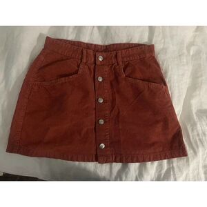 NWOT Free People Ray Cotton Corduroy Miniskirt Festival, Size 8 - Rust